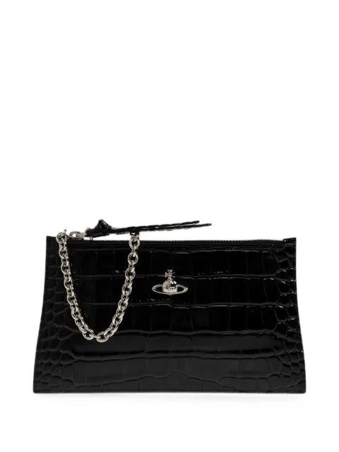 Vivienne Westwood small flat zip clutch Black 5B01000CWL0098