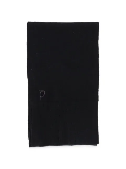 DONDUP logo-patch ribbed scarf Black WK288Y00480DXXX999
