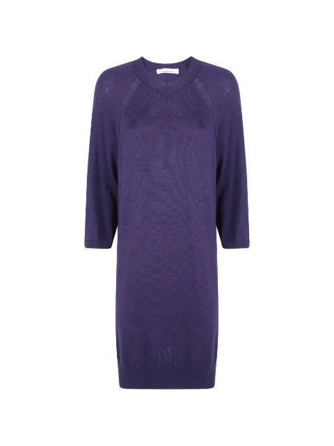 Liviana Conti raglan-sleeve V-neck mini dress Purple F6WA27
