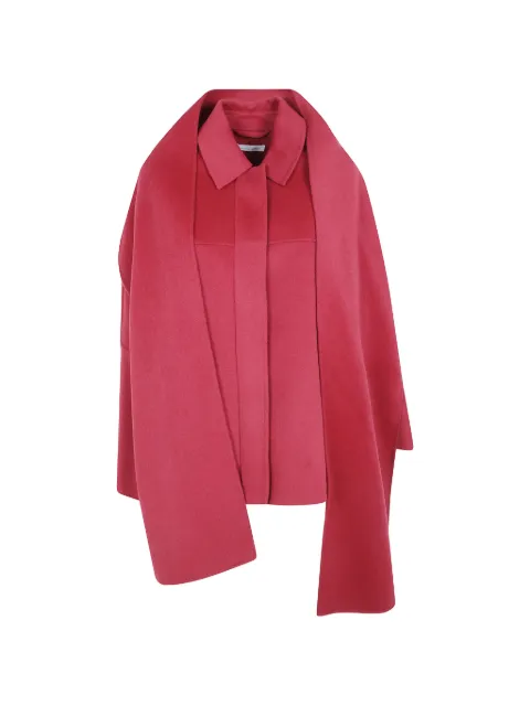 Liviana Conti scarf-detail wool coat Red F6WW62