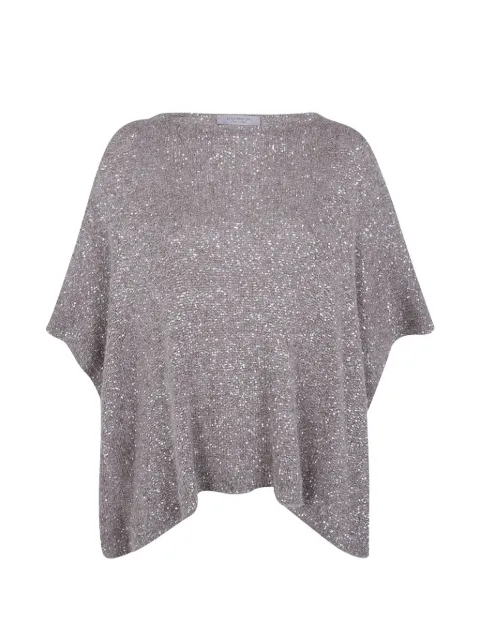 D.Exterior sequin-embellished knitted top Grey 63161
