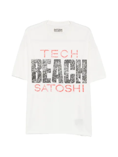 SATOSHI NAKAMOTO slogan-print T-shirt White SS26TEE016