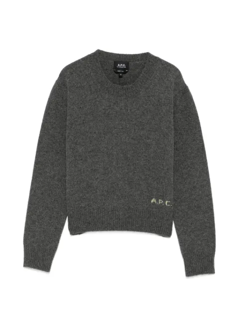 A.P.C. logo-knit crew-neck sweater Grey WOASWF23498