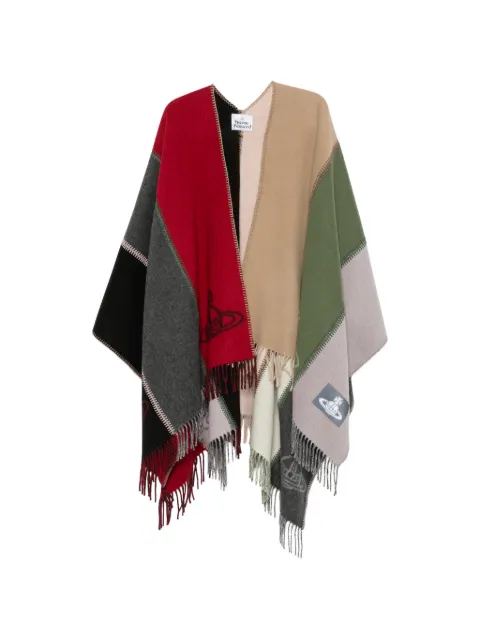 Vivienne Westwood Orb-print blanket poncho Neutrals 81070016W01N2