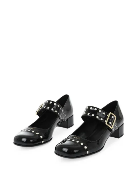 Prada Mary Jane patent-leather pumps Black 1I816N069