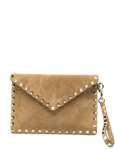 Valentino Garavani Rockstud wrist-strap clutch bag Neutrals WP087KQQ