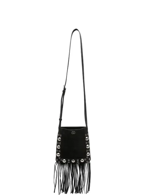 Valentino Garavani VLogo Signature fringed clutch bag Black YB0R34GUR