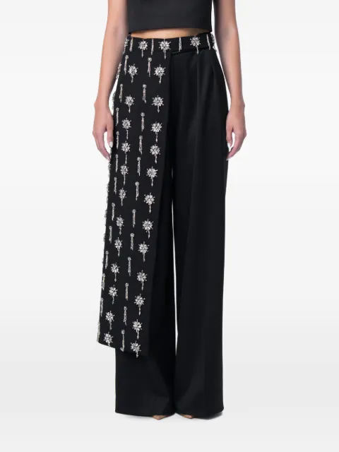M.Marquise crystal-embellished draped trousers Black KYAPANTS