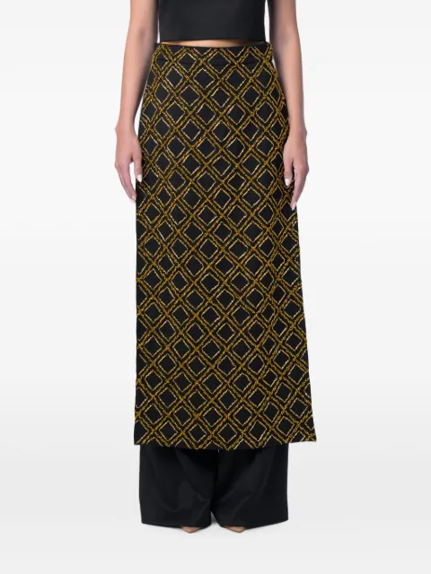 M.Marquise Tana embroidered wool maxi overskirt Black TANAOVERSKIRT