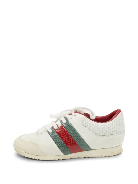 Gucci Pre-Owned Web leather sneakers White 754385