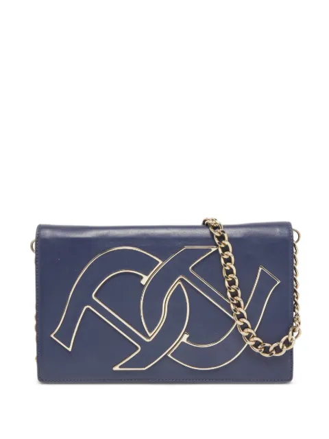 Aigner Vintage A-Logo flap clutch bag Blue 802366