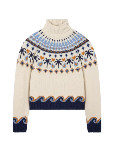 Alanui Fair Isle-inspired virgin-wool sweater Neutrals LWHF001E26KNI0010446