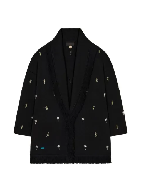 Alanui Dance With Me fringed cardigan Black LWHB064E26KNI008