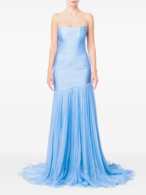 M.Marquise Adeline strapless ruched maxi dress Blue ADELINEBLUE