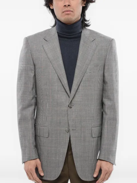 Corneliani Prince of Wales single-breasted blazer Grey 7362634116246005