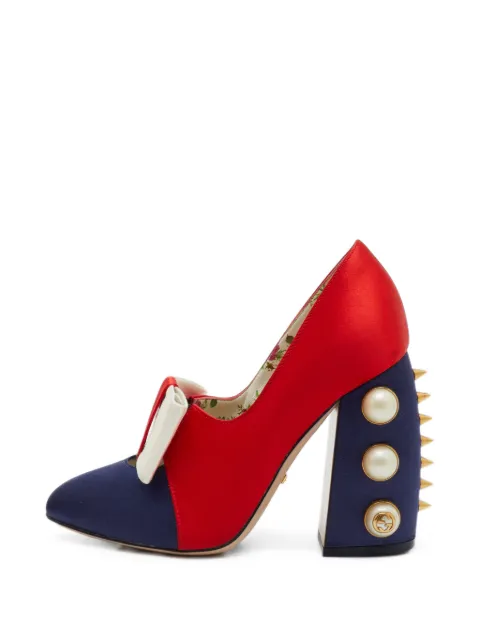 Gucci Pre-Owned Luna bow-detail pumps Red 1392288