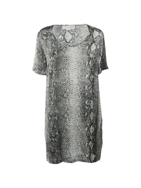 Stella McCartney Pre-Owned 2010 snakeskin-print short-sleeve mini dress Grey 1385480