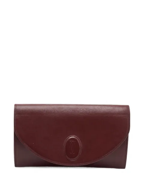 Cartier Must de Cartier oval emblem clutch bag Red 1389834