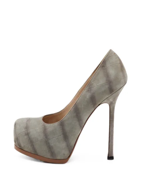 Saint Laurent Pre-Owned Tribtoo platform pumps Grey 1390776