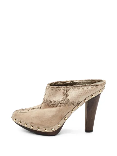 Sergio Rossi stitch-detail platform mules Neutrals 1397202