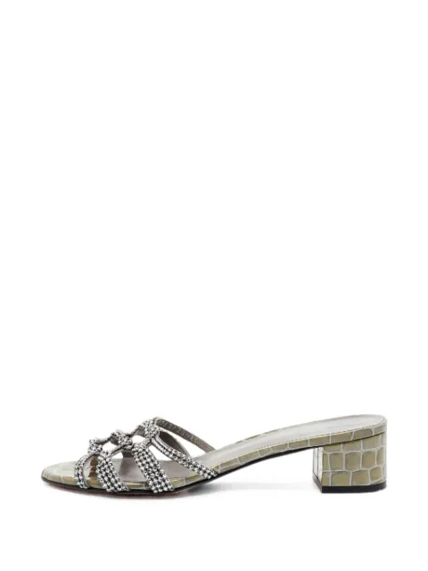 Gina crystal-embellished slide sandals Green 1397974