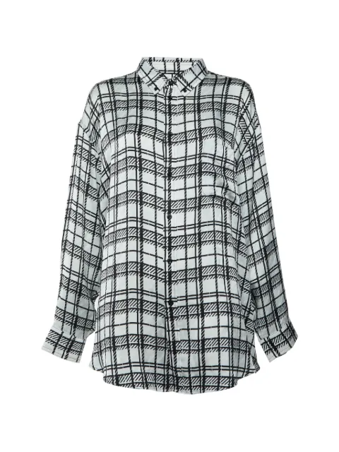 Balenciaga Pre-Owned monogram plaid long-sleeve shirt White 1394810