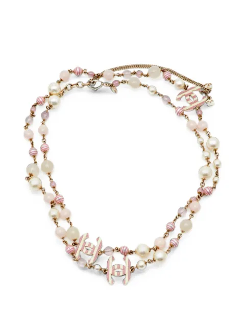CHANEL Pre-Owned CC beaded necklace Gold 1389736