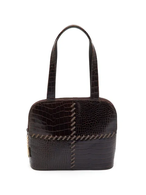 Saint Laurent Pre-Owned croc-embossed shoulder bag Brown 1399998