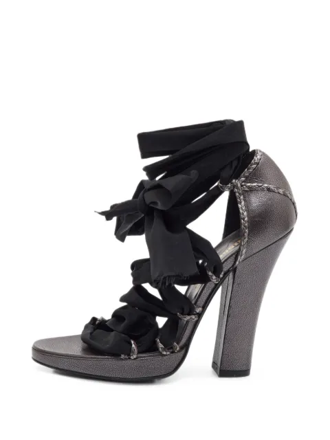 Missoni Pre-Owned woven-fabric leather sandals Black 1386637