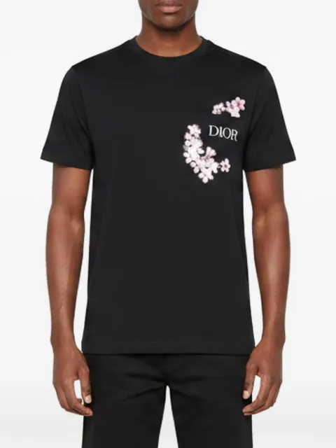 Christian Dior Pre-Owned x Sorayama flower-detail T-shirt Black 1392619