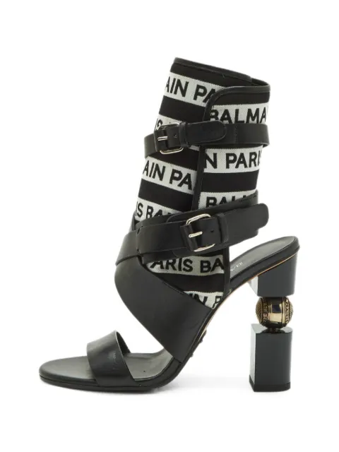 Burberry Pre-Owned logo-print buckle-fastening sandals Black 1392313