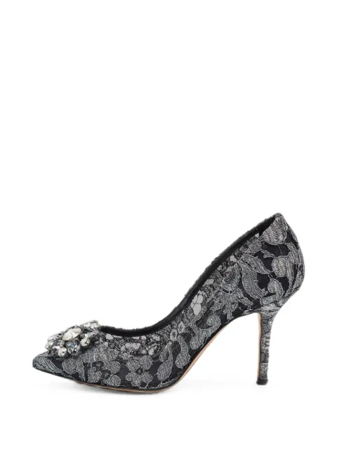Dolce & Gabbana Pre-Owned Bellucci crystal-embellished lace pumps Grey 1387370