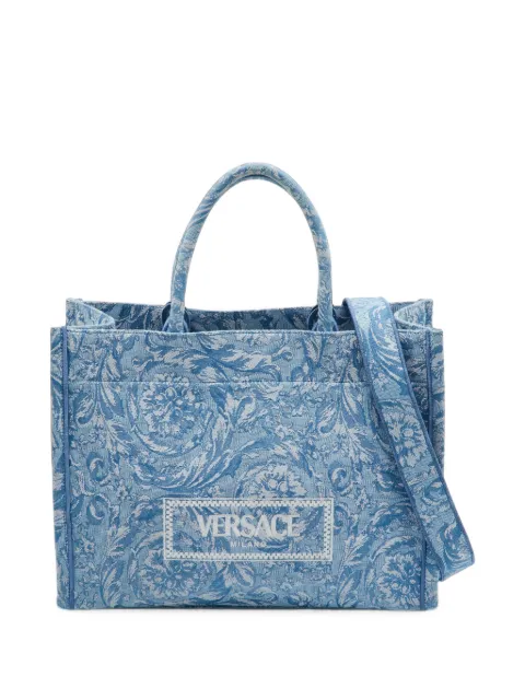 Versace Pre-Owned Barocco Athena jacquard tote bag Blue 1386559