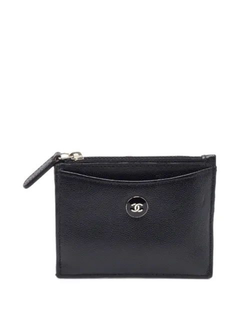 CHANEL Pre-Owned CC-button card case Black 1387351