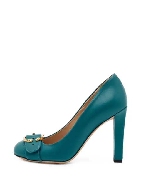 Gucci Pre-Owned buckle-detail heeled pumps Blue 1377335