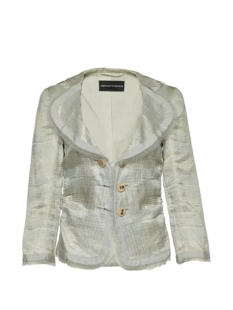 Emporio Armani Pre-Owned check-pattern blazer Grey 682624