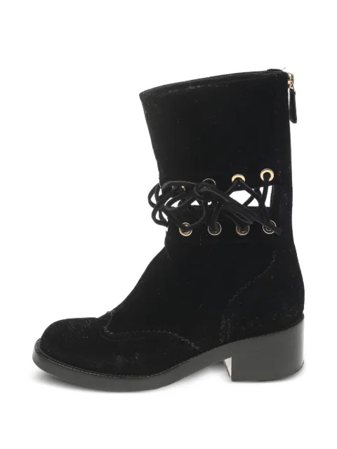 CHANEL Pre-Owned lace-up ankle boots Black 592532