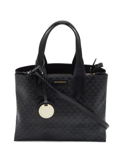 Emporio Armani Pre-Owned logo-charm tote bag Black 1395266