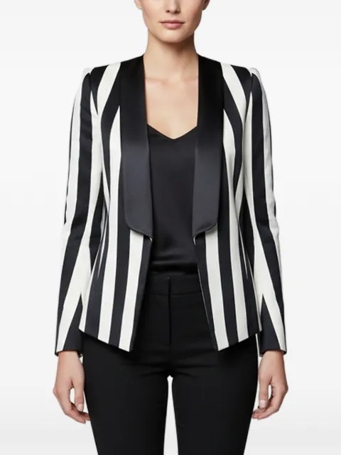 Balmain Pre-Owned striped satin-trim blazer Black 1391630