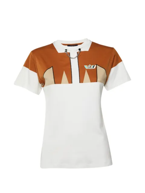 Louis Vuitton Pre-Owned colour-block chain-detail T-shirt White 1393234