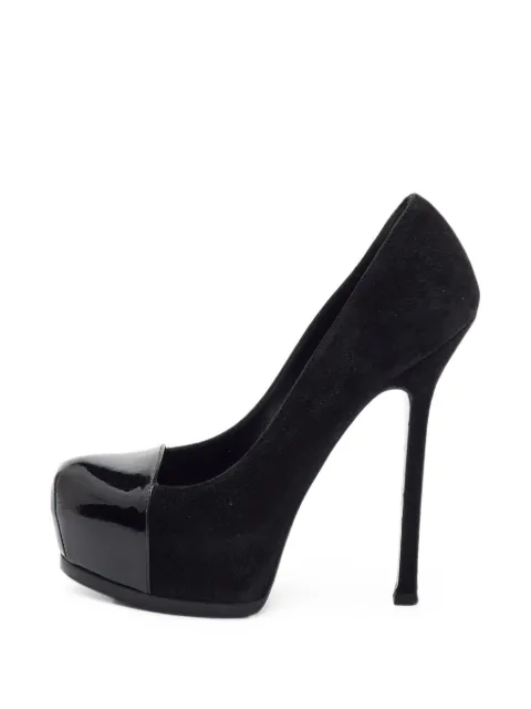 Saint Laurent Pre-Owned cap-toe platform pumps Black 1391269