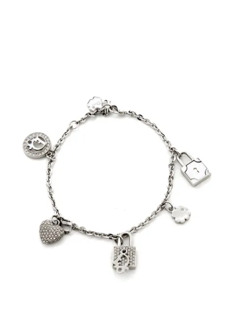Christian Dior Pre-Owned padlock heart charms bracelet Silver 1388769