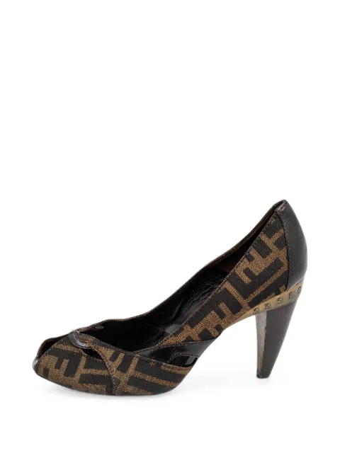 Fendi Pre-Owned Zucca peep-toe pumps Brown 568410