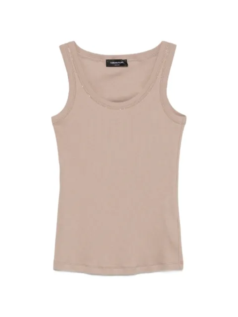 Fabiana Filippi bead-embellished ribbed tank top Brown JED216F602L8960000