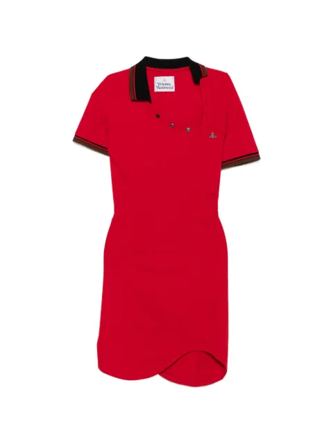 Vivienne Westwood asymmetric-neck polo mini dress Red 1601005AJ00AU