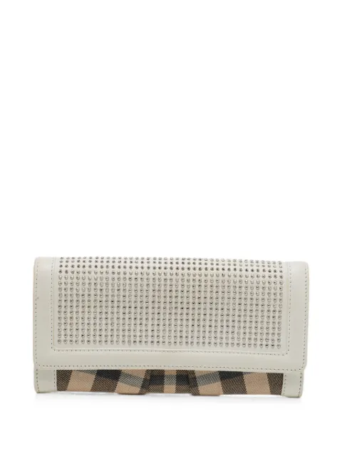 Burberry Pre-Owned House Check studded continental wallet Neutrals 700107