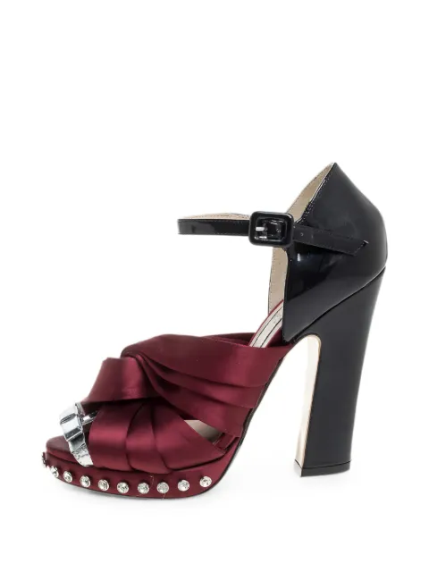 Nº21 crystal-embellished knotted sandals Red 350631