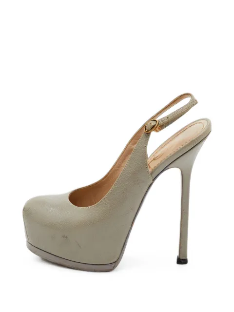 Saint Laurent Pre-Owned Tribtoo slingback pumps Grey 1385399