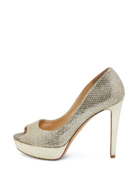 Jimmy Choo Pre-Owned Luna platform peep-toe sandals Silver 1384980