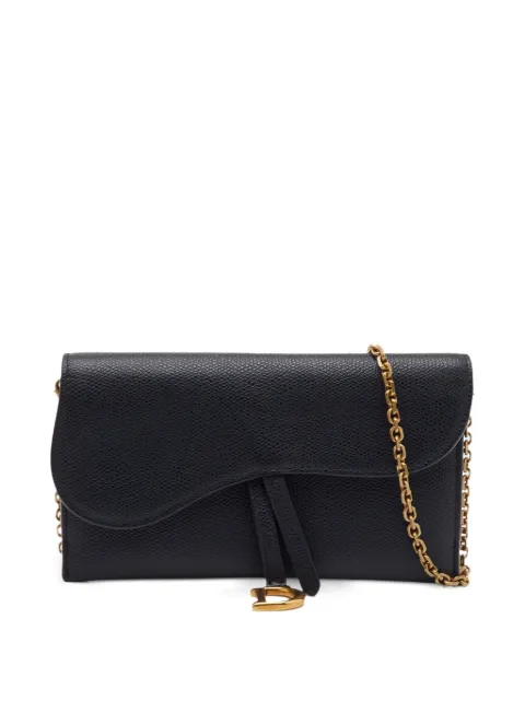 Christian Dior Pre-Owned 2018 Saddle chain-strap cross body bag Black 1393337